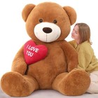 Giant Teddy Bear Stuffed Animal 5ft  Big Teddy Bear With 5 Feet Dark Brown