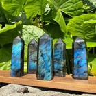 Natural A  Labradorite Tower Point Hexagon Wand Obelisk Healing Stone Mineral