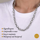Stainless Steel Silver Cable Rolo Link Chain Necklace Men Women 1 5mm-8mm 7-38 