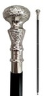 Vintage Antique Walking Cane Wooden Walking Stick Silver Brass Handle Knob Gift