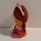 Fisher Price Brown Hair Doll Pink Dress Princess Ballerina Rattle Plush Stuffed 