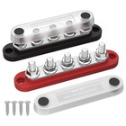 Metal Power Distribution Block Bus Bar W  Cover 12v Marine Automotive Solar Post