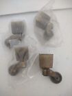 Set Of 4 Vintage Cast Antique Brass Furniture Caster Feet - Wheel Roller Cap K