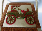 Singer Sewing Basket Box Vintage Large Old Classic Car Tapestry Woven  Read