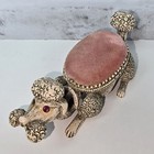 Vtg Poodle Dog Pink Pincushion Nodder Bobblehead Mcm Signed Florenza 1950s 1960s