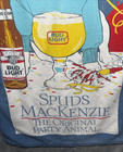 Vtg 1986 Bud Light Spuds Mackenzie Party Animal Beach Towel Budweiser Worn Read
