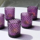 12pcs Purple Votive Candle Holders  Glass Tealight Candle Holder For Vintage    