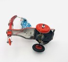 Vintage Clown Riding Scooter 5  Tin Wind Up Toy In Box  China - Works    Blic