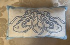 Vintage Baby Shoes Blue Needlepoint Up-cycle New Throw Pillow Nursery Usa Made