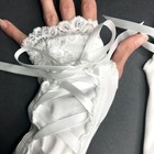 White Corset Gloves Lace Up Arm Warmers Renaissance Wedding Bridal Cuffs Bride