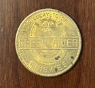 Vintage Green River Whiskies Good Luck Token coin     The Whiskey Without Regrets