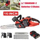 16inch Electric 42v Chainsaw Cordless Handheld Saw 2battery   3chains For Makita