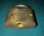 Vintage Brass Corbin Padlock With Key 