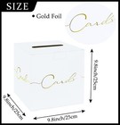 Large White Card Box With Gold Foil 9 8  Gift Card Holder For Wedding Birthday
