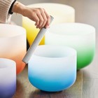Cvnc 432hz 6 -12  7 Pcs Half Color Chakra Crystal Singing Bowls Set W case Reiki