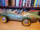Nice Tin Litho Friction Yonezawa Atom  153 Open Wheel Race Car W  Driver   Box