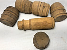 Vintage Lidded Wooden Barrel Merchandise Tack Box - Lot