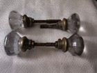 Antique Vintage Beveled Glass Doorknobs And Hardware Lot Of 4-5 Knobs Brass