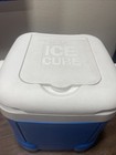 Igloo Ice Cube 12 Quart 14 Can Plastic Cooler  Blue White Top Compartment Handle