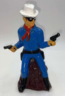 Set Of 2 Vintage 1977 Lone Ranger And Tonto Coin Banks Plastic Check Condition
