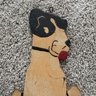 Vintage Wooden Dog Hand Painted Wall Hook Cottage Style   Folk Art