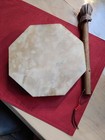 Native American 8 5 In  Traditional Deerskin Hand Drum W 11 75 In  Stick beater