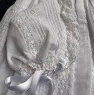 Nwt Vintage Heirloom Dolce Goccia Designer Christening Gown   Bonnet Set 3 Mths