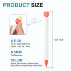 6pcs Funny Rollerball Pens 0 5mm Writing Pen Black Gel Ink Abcd 6 Color White