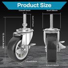 3 Inch Caster Wheels Threaded Stem Casters Set Of 4 Heavy Duty Swivel Wheel New