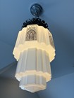 Antique Vintage Art Deco Ceiling Light Fixture Skyscraper Schoolhouse