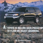 2001 Toyota 4runner Vintage Gain Altitude Original Print Ad 8 5 X 11 