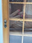 Vintage Octagon Wood Glass Door Wall Mounted Curio Display Cabinet Knick Knacks