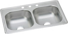 Elkay Dse233194 Dayton Equal Double Bowl Drop-in Stainless Steel Sink 33 X 19