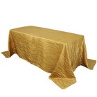 90x156  Gold Crinkle Taffeta Tablecloth - Rectangle Linens For 8ft Tables  Weddi