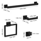 10-pieces Matte Black Bathroom Accessories Set  23 6 Inch Bath Towel Bar Set    