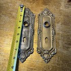 Vintage Door Escutcheon Keyhole Plates Gothic Victorian Aluminum 2 5 x 8 5 