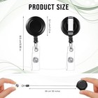 200 Pcs Retractable Badge Reels Bulk Holders Clips Id Key Ring Clip Black