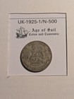1925 Uk Shilling King George V   500 Silver Km 833