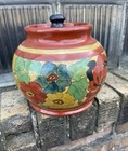 Vintage 1920s Bauer Redware Pottery Ona M Blunt Studio California Poppy Jar La