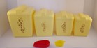 Vintage Retro Yellow Plastic Canister Set Of 4