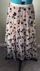 Lite Pink An Black Floral Maxi Long Skirt Size Medium
