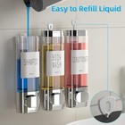 Shampoo And Conditioner Dispenser shower Soap Dispenser 3 Chamber No Drill Wall
