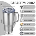 20 Oz Tumbler With Handle Stainless Steel Insulated Coffee Mug Tumbler With L   