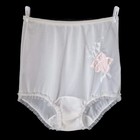 Vintage Sheer Nylon Granny Panties Mushroom Gusset Floral Embroidery Frilly M l