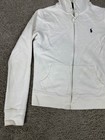 Ralph Lauren Hoodie Girls Medium White Blue Hoodie Full Zip Sweatshirt Read