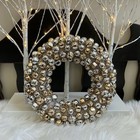 Artificial Christmas Silver   Gold Metal Bell Jingle Bell Wreath Door Decor 