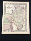 American State Map From Mitchell s Atlas 1865 Illinois  Chicago Dated 1861
