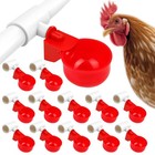 24 Pack Automatic Chicken Waterer Cups Kit - Gravity-fed Poultry Drinker  Pvc Te