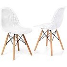 Set Of 2 Modern Dining Chairs  Outdoor Indoor Shell Pp Lounge Side Cha
