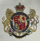 Vintage British Royal Arms Tea Cosy Quilted Padded Teapot Cover Uk Crest